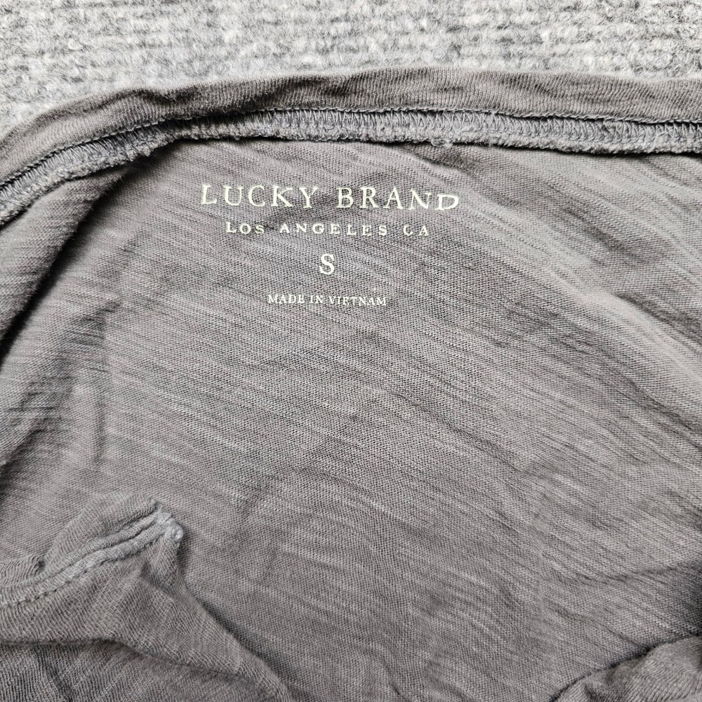 Lucky Brand Nashville Music Graphic Tank Top Lace Up Sides Gray Small - Picture 2 of 8